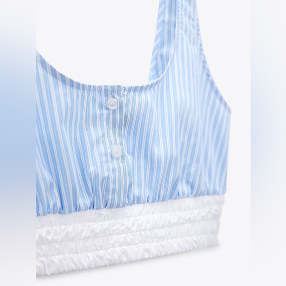 🦋 Bloggers Favorite 🦋 Zara Top & Striped Patchwork Shorts Size M - Picture 7 of 16